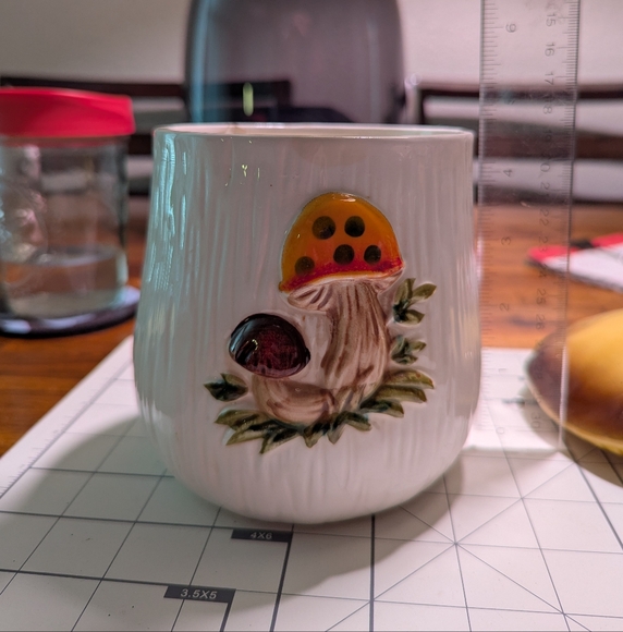 Whimsical Orange and Brown Ceramic Mushroom Art - Picture 5 of 11